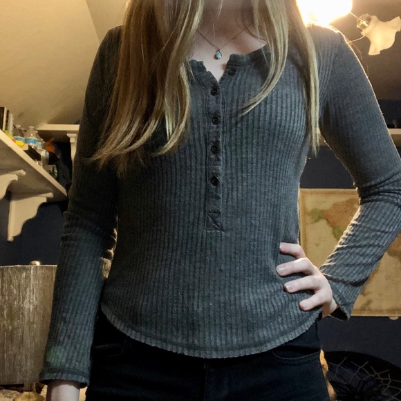 Dark Grey Button Up - Picture 2 of 3